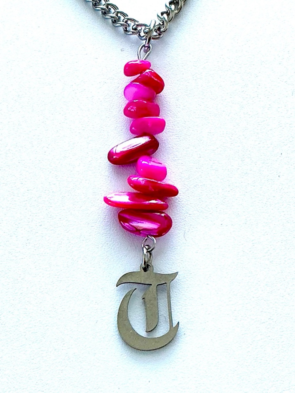 🆕 “T” Old English Letter Pendant Necklace-Stainless Steel
